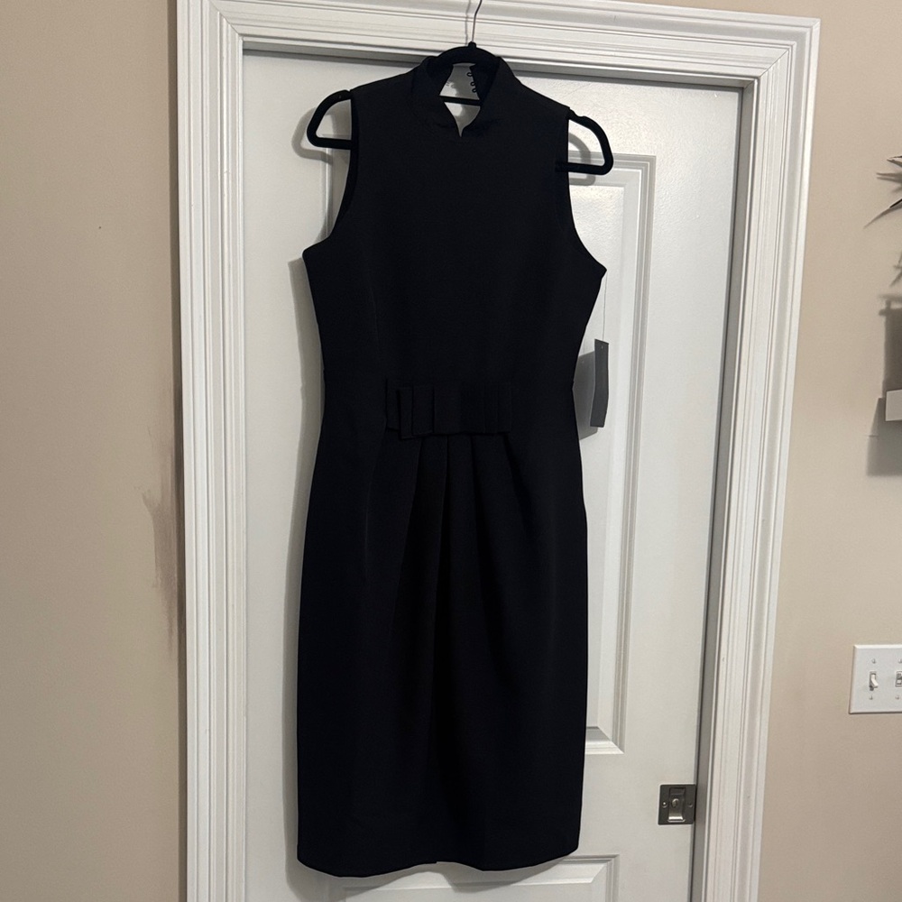 Tuckernuck Black Sleeveless Midi Dress with Waist Pleats